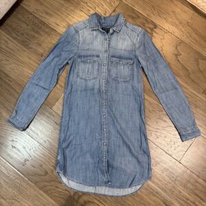 American Eagle‎ Outfitters XXS Denim Shirt Dress Long Sleeve Button Down